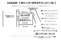 宇治市 明星町１丁目 土地（建築条件なし・土地66.44坪・両面道路・更地）