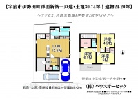 宇治市 伊勢田町浮面 新築一戸建て（建売住宅・3LDK・駐車2台・南向き）